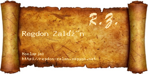 Regdon Zalán névjegykártya